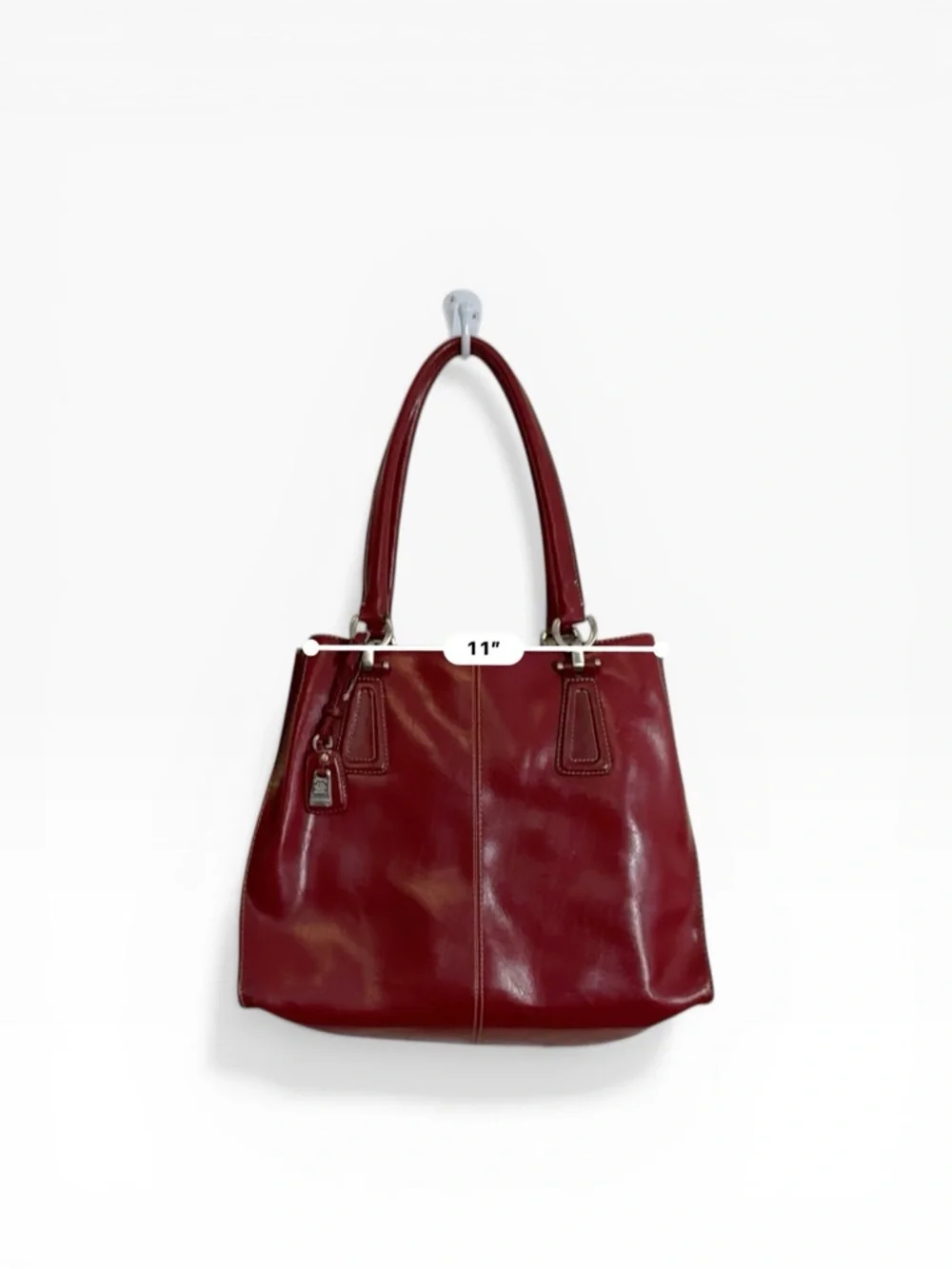 Liz Claiborne Deep Red Faux Leather Satchel NWOT